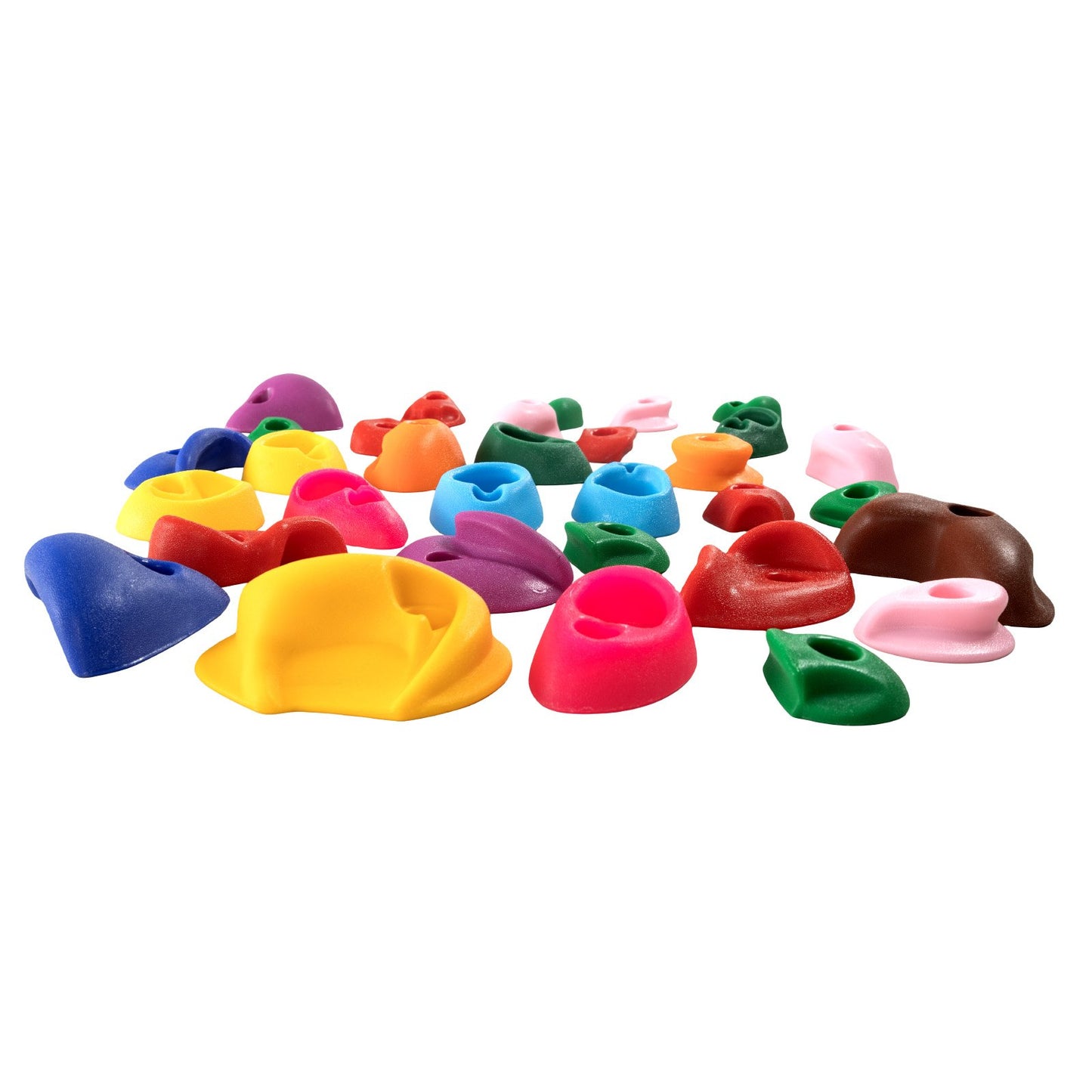 32 Klettergriffe Kletterfelsen mit farbiger Kletterseil-Hardware