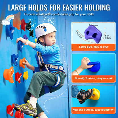 72 Rock Climbing Holds Climbing Rocks Rock Wall Holds Grips Indoor/Outdoor