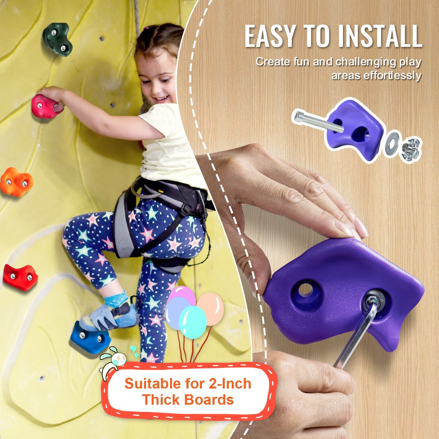 72 Rock Climbing Holds Climbing Rocks Rock Wall Holds Grips Indoor/Outdoor