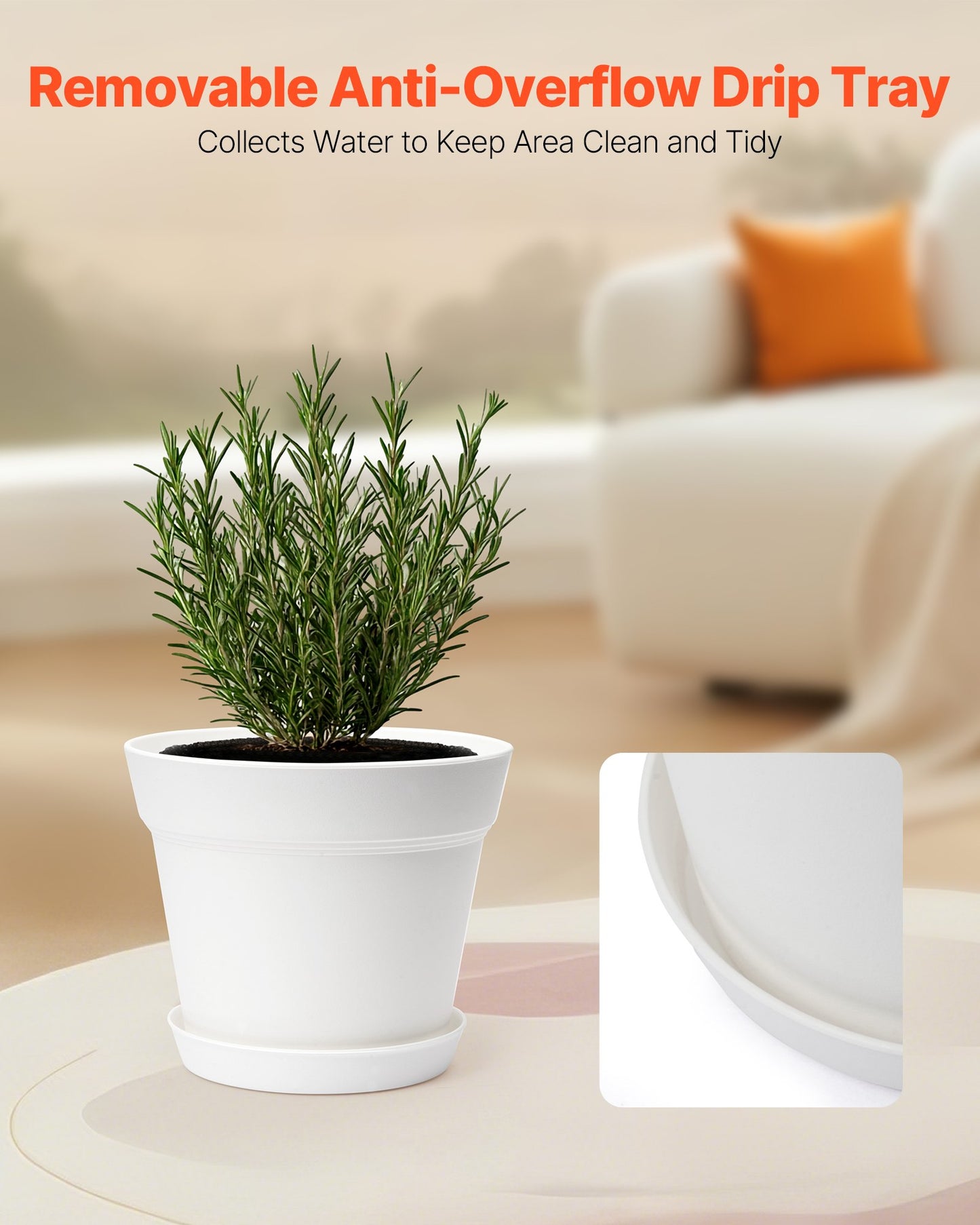 Plastic Plant Pots, 16 Packs 6 in Durable Planters, Lightweight Nursery Pots with Drainage Holes & Detachable Saucers, Round Tapered Flower Pot for Indoor & Outdoor Plants, Home Garden Decor