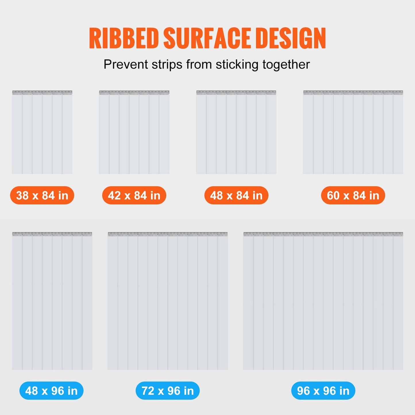 Strip Gardin PVC Dörr Gardin 38" x 84" Cooler Frys Klar Plast