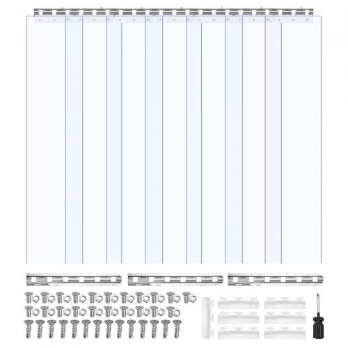 Clear PVC Strip Curtain, 84 in Height x 42 in Width x 0.08 in Thickness, 7 PCS Walk in Freezer Cooler Curtain Strips, Smooth Waterproof Plastic Door Strips for Warehouse, Freezer, Garage Doors