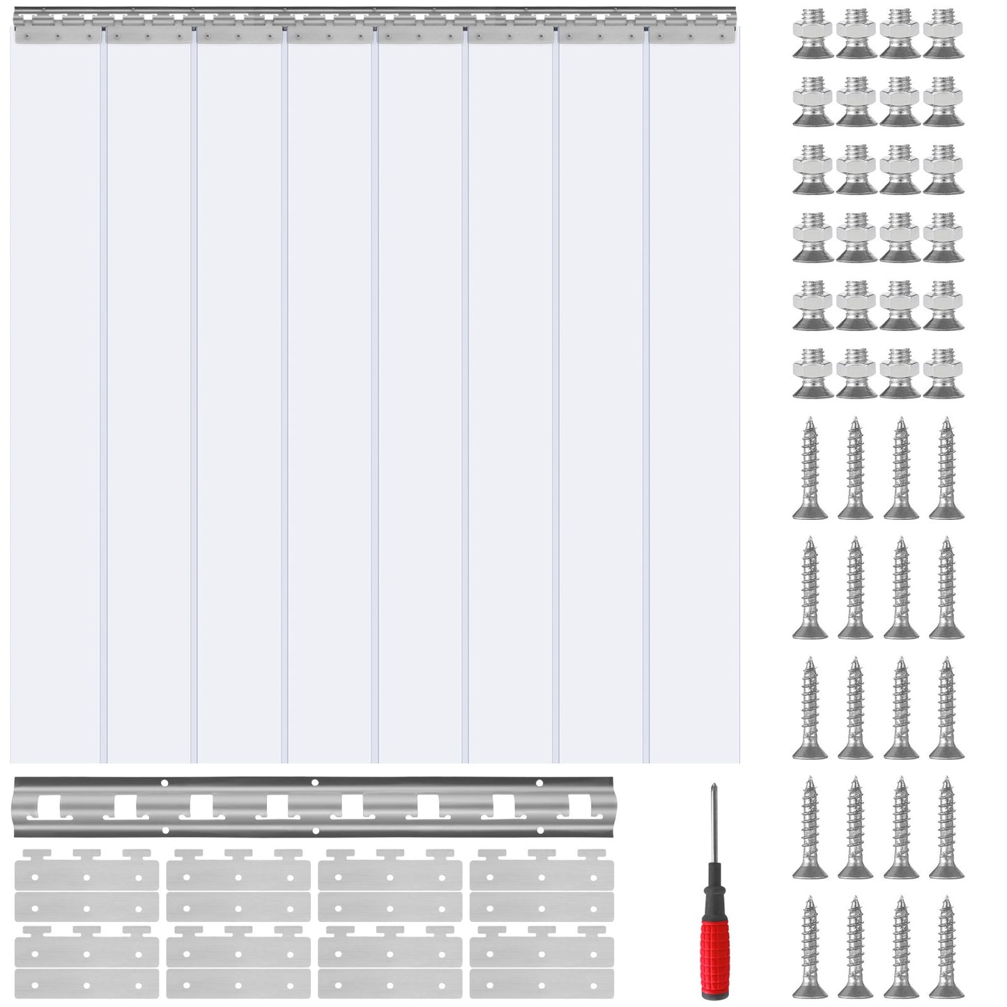 Strip Gardin PVC Dörr Gardin 48" x 84" Cooler Frys Klar Plast