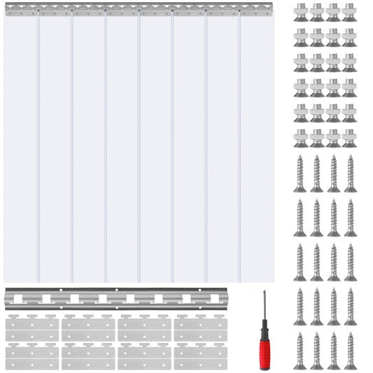 Strip Gardin PVC Dörr Gardin 48" x 84" Cooler Frys Klar Plast