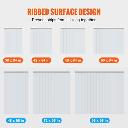 Strip Gardin PVC Dörr Gardin 60" x 84" Cooler Frys Klar Plast