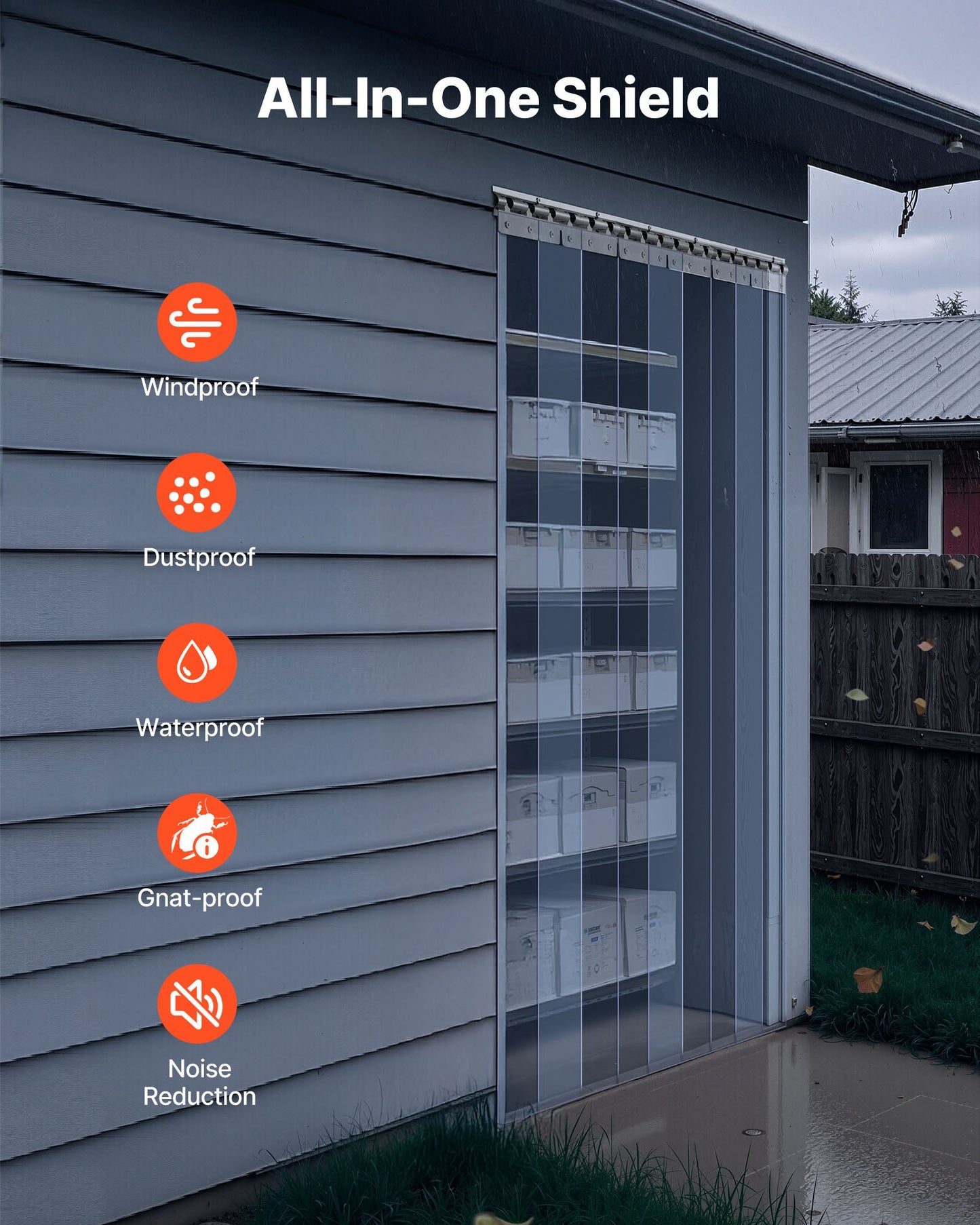 Clear PVC Strip Curtain, 84 in Height x 48 in Width x 0.08 in Thickness, 8 PCS Walk in Freezer Cooler Curtain Strips, Thermal Insulating Plastic Door Strips for Warehouse, Freezer, Garage Doors