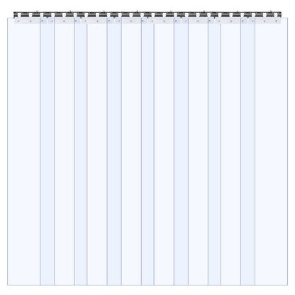 Clear PVC Strip Curtain, 84 in Height x 48 in Width x 0.08 in Thickness, 8 PCS Walk in Freezer Cooler Curtain Strips, Thermal Insulating Plastic Door Strips for Warehouse, Freezer, Garage Doors