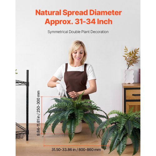 2 st konstgjorda Boston-ormbunkar plastormbunke 30 grenar inomhus- och utomhusdekor |  EU