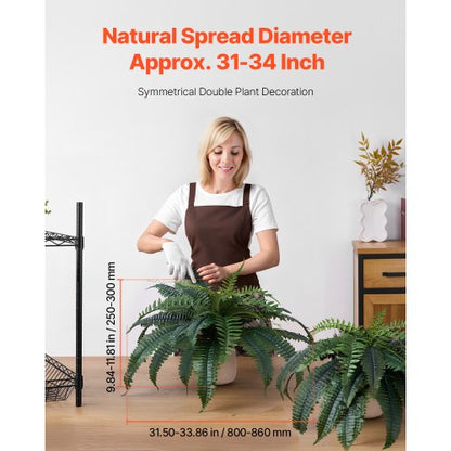 2 st konstgjorda Boston-ormbunkar plastormbunke 30 grenar inomhus- och utomhusdekor |  EU