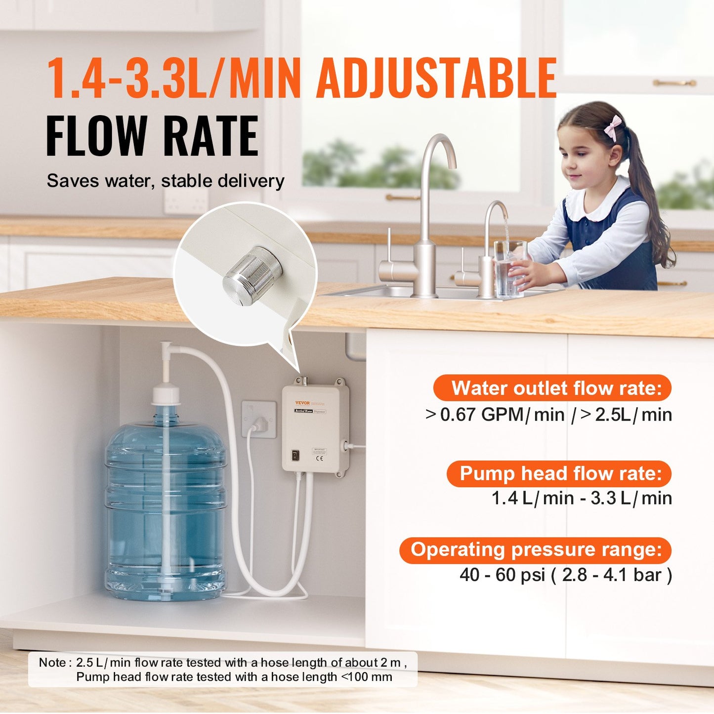 Bottled Water Dispenser Pump System, 5 Gallon Dispensing System, Automatic Electric Water Dispenser, Single Inlet Water Jug Pump, Compatible Use with Coffee/Tea Machine, Refrigerator, Ice Maker