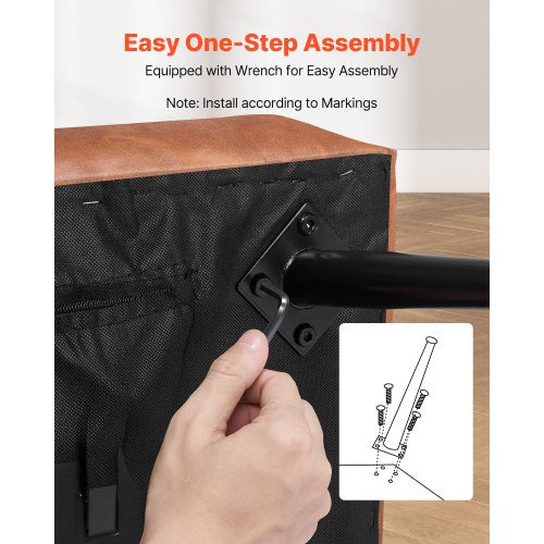 Schlafzimmerbank aus PU-Leder mit Metallbeinen Schuhbank für den Eingangsbereich Braun | EU