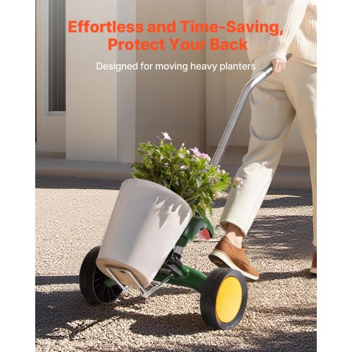 Garden Pot Mover Robuster Topfpflanzenwagen mit verstellbarem Griff | EU