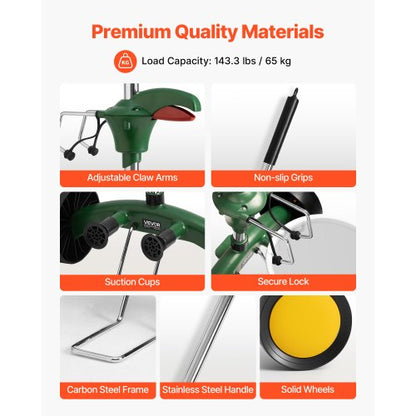 Garden Pot Mover Robuster Topfpflanzenwagen mit verstellbarem Griff | EU