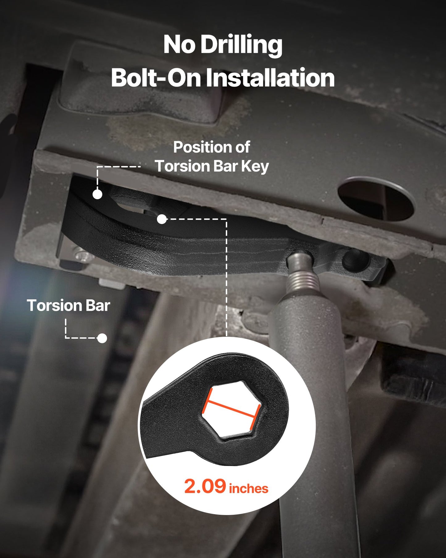 2 Inch Torsion Bar Keys for 2020-2024 Chevy/GMC 2500/3500HD, Front Leveling Lift Kit Heavy-Duty Steel Suspension Level Kit with 4 Bushings, Chassis Leveling Kit Compatible with Chevy and GMC