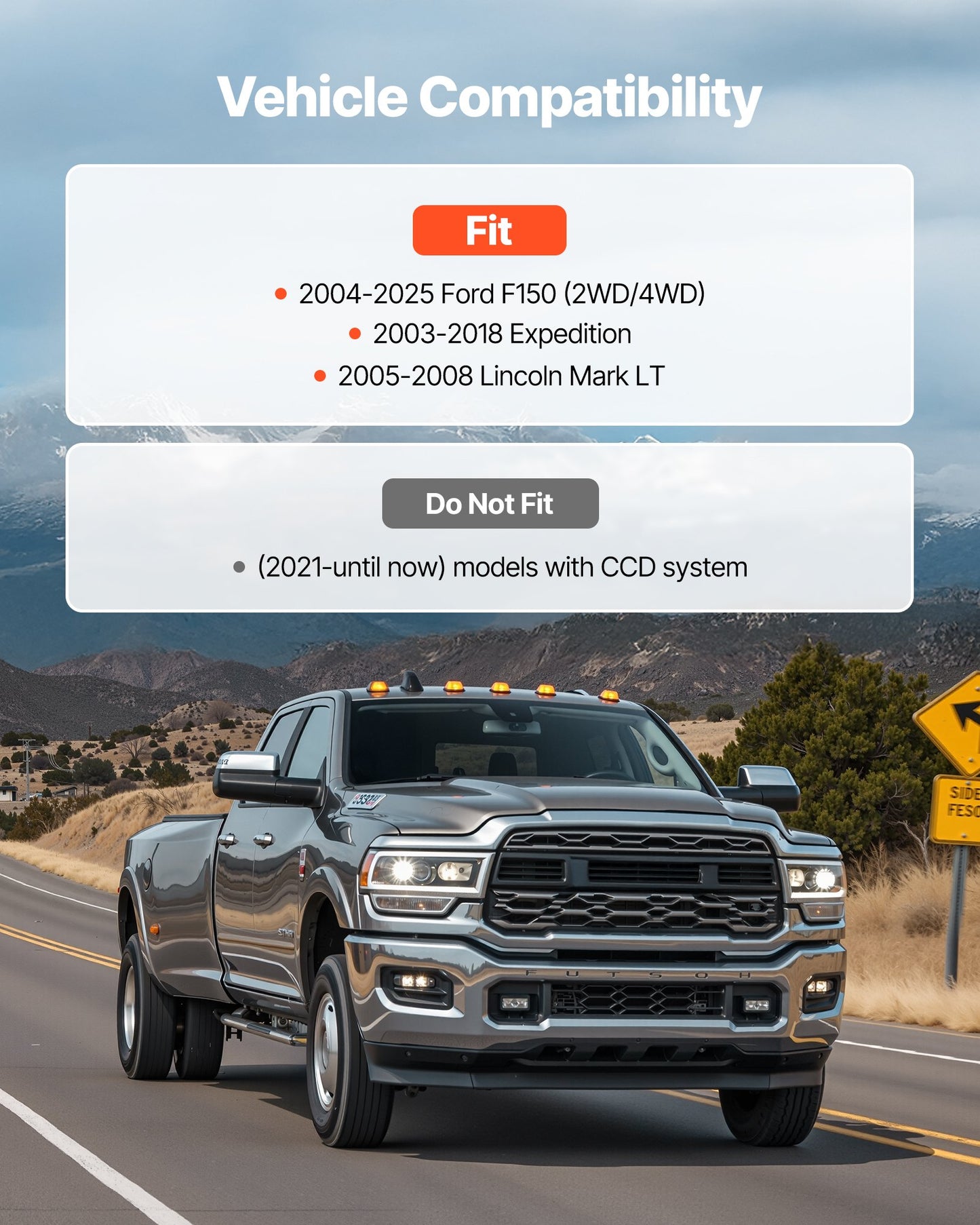 3 Inch Front Leveling Lift Kit for 2004-2025 Ford F150 2WD/4WD, 2003-2018 Expedition, 2005-2008 Lincoln Mark LT, Chassis Level Kit with 2PCS Heavy Duty Forged Aluminum Suspension Strut Spacers