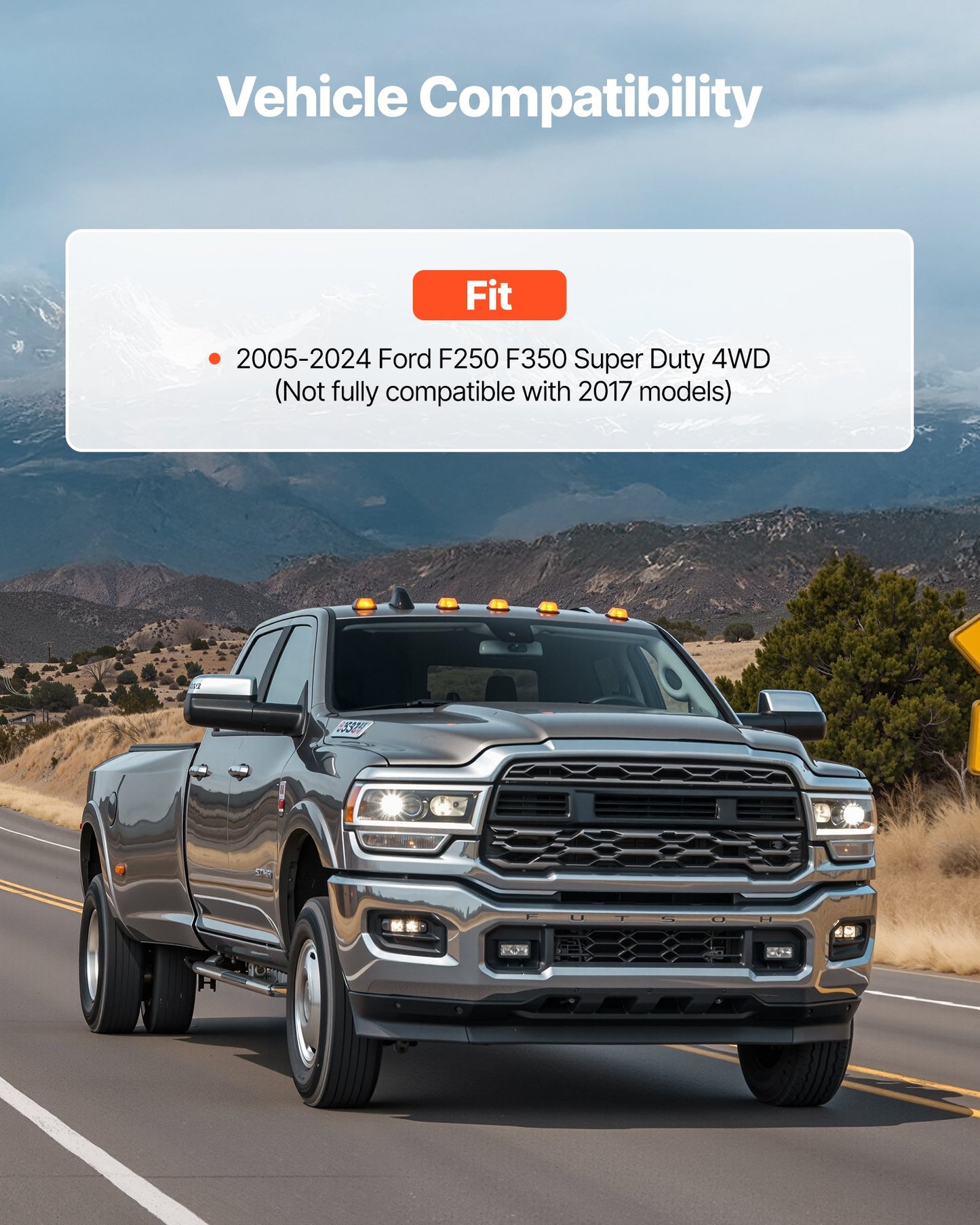 2 Inch Front Leveling Lift Kit for 2005-2024 Ford F250 F350 Super Duty 4WD, Chassis Level Kit with 2PCS Heavy Duty Forged Aluminum Coil Spring Spacers, Suspension Leveling Kit, CNC Machined