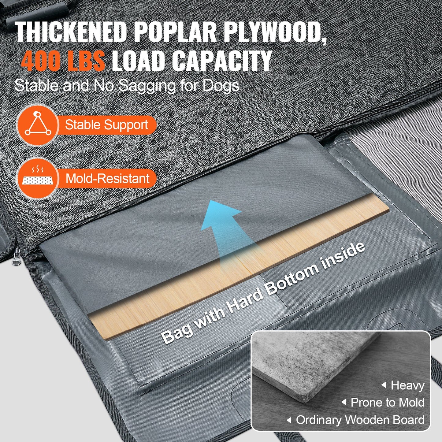 54 x 24 Zoll Hunde-Autositzbezug für die Rückbank, wasserdicht, 600D, für Autos