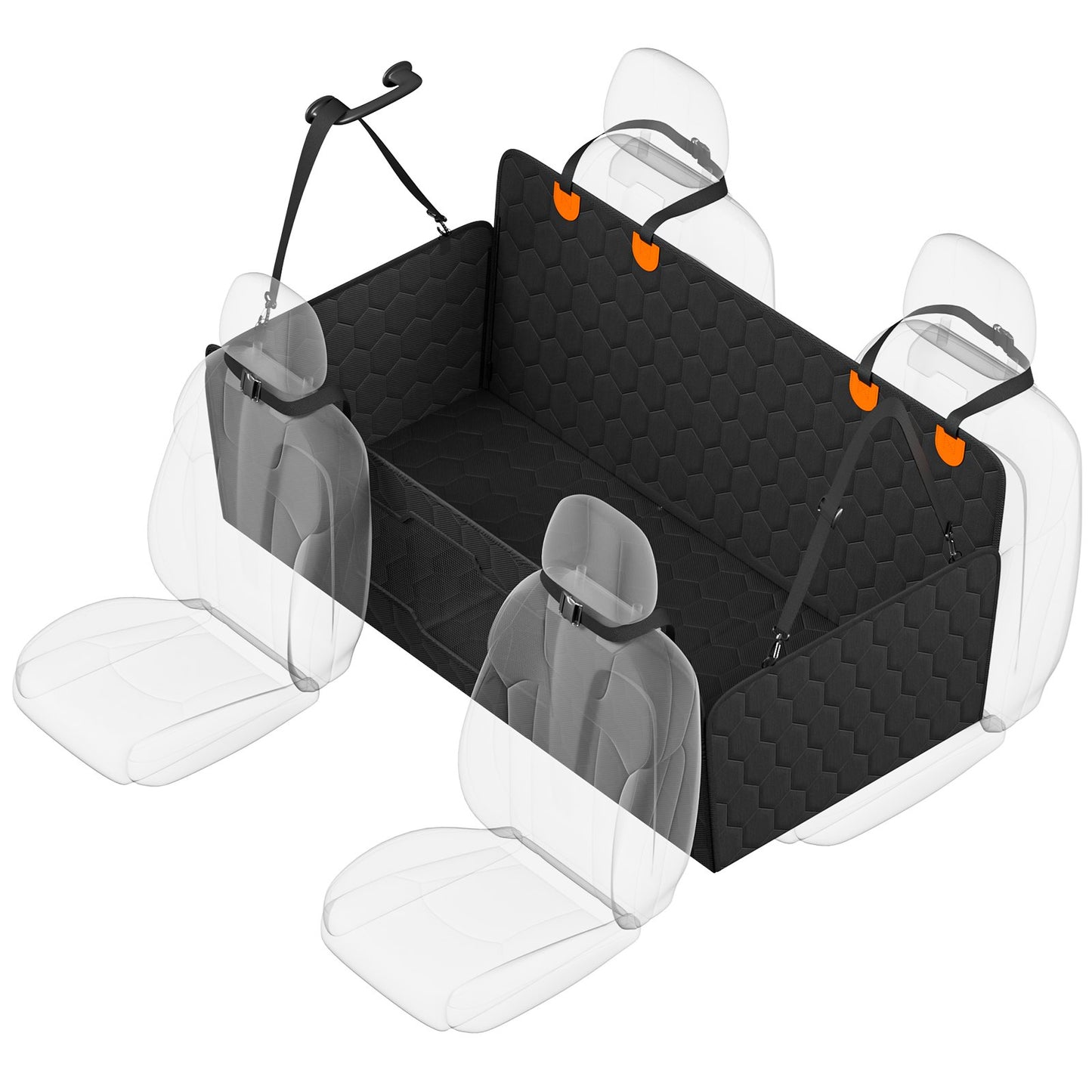 54 x 25,6 Zoll Hunde-Autositzbezug für die Rückbank, wasserdicht, 600D, für Autos