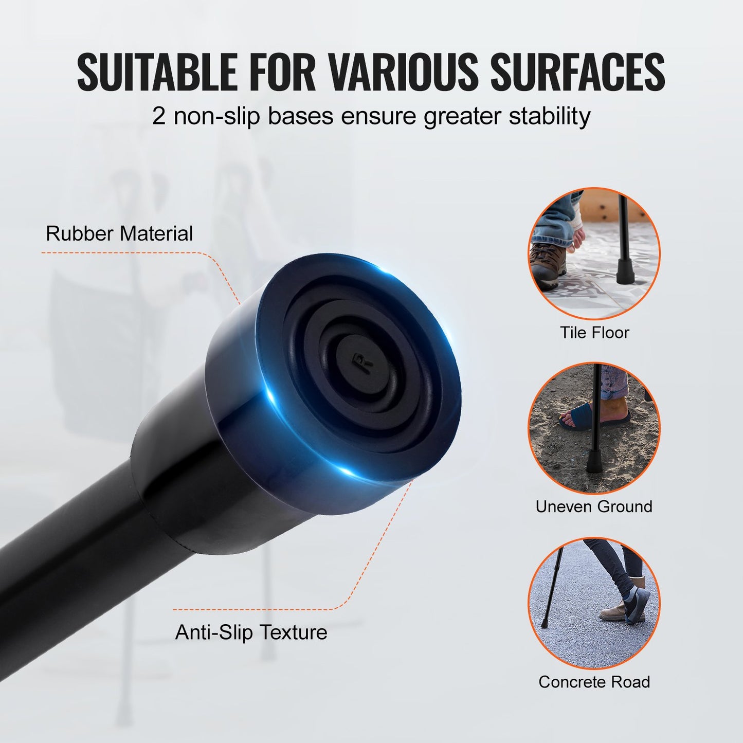 Unterarmgehstützen, 10-stufig höhenverstellbar, Gehstützen, 1 Paar, 158 kg