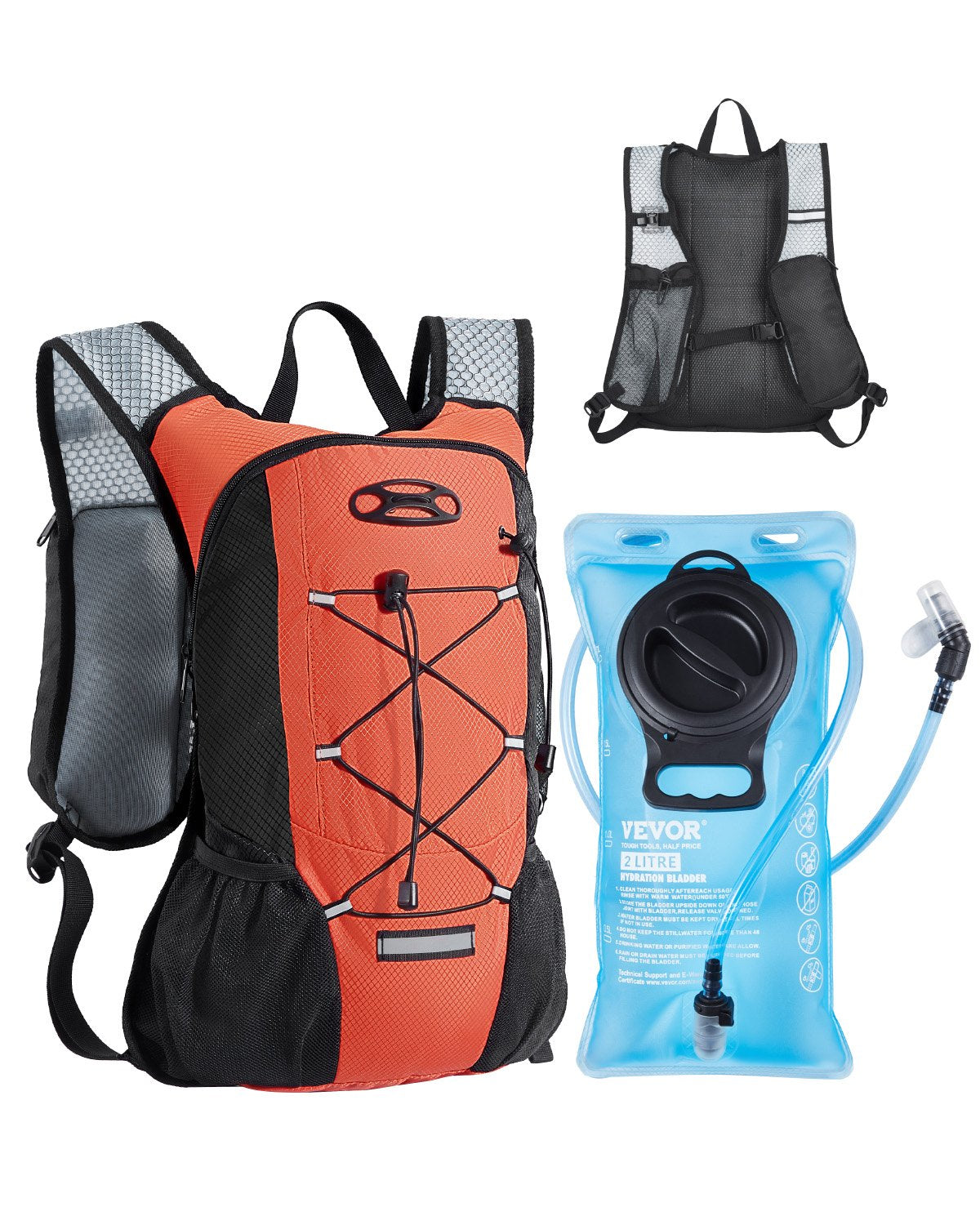 Lightweight Hydration Pack Ryggsäck 2L Water Bladder Cykling Vandring Löpning