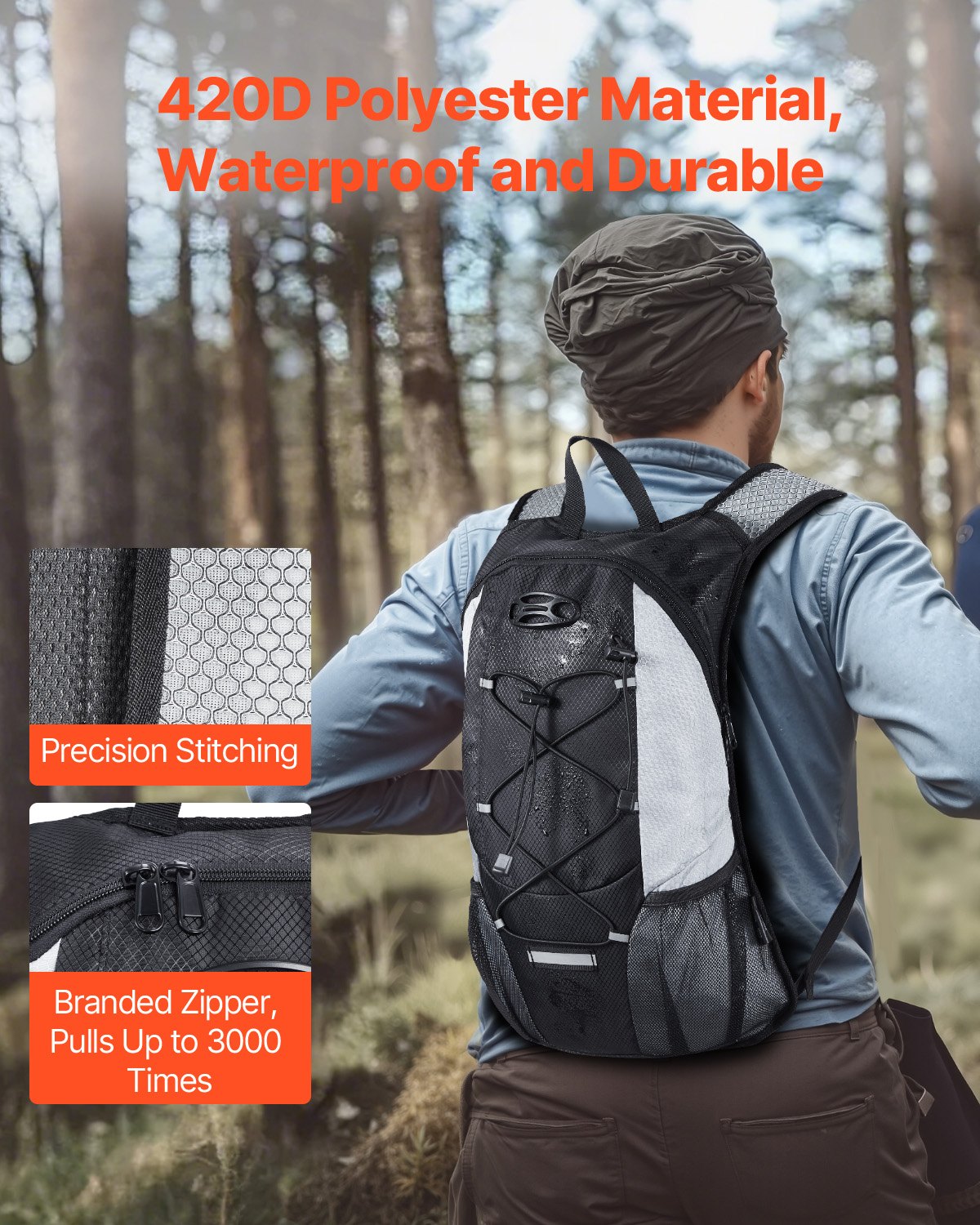 Lightweight Hydration Pack Ryggsäck 2L Water Bladder Cykling Vandring Löpning