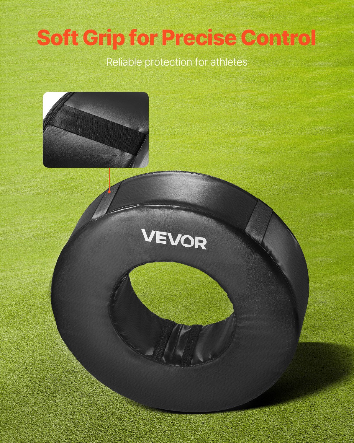Football Tackle Wheel, Football Tackling Dummy, Waterproof PVC and High-Density Sponge Tackle Ring, Dummies Training Equipment with Straps, for Blocking, Hitting Drills and Practice, Black, 1PCS