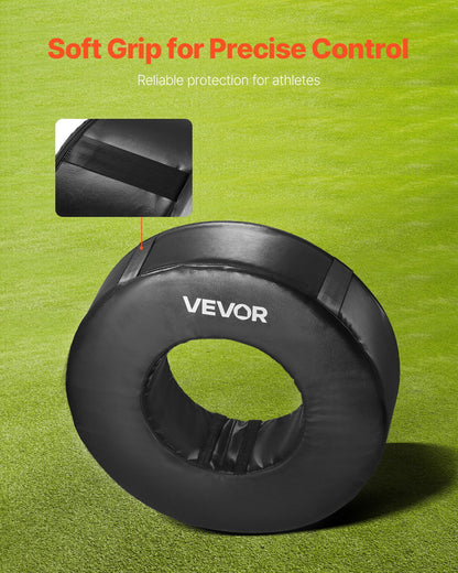 Football Tackle Wheel, Football Tackling Dummy, Waterproof PVC and High-Density Sponge Tackle Ring, Dummies Training Equipment with Straps, for Blocking, Hitting Drills and Practice, Black, 1PCS