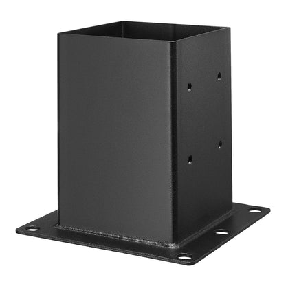 6x6 Post Base 4 Pcs, Inner Size 5.6x5.6 inch / 142x142 mm Post Brackets, Heavy Duty Carbon Steel Decking Posts, Wood Posts Brackets for Pavilion Deck Railing Support Deck Base Plate, Black