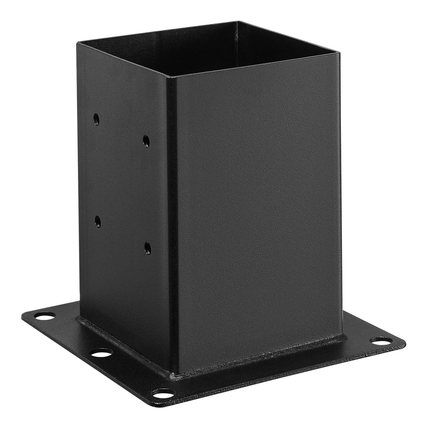 6x6 Post Base 4 Pcs, Inner Size 5.6x5.6 inch / 142x142 mm Post Brackets, Heavy Duty Carbon Steel Decking Posts, Wood Posts Brackets for Pavilion Deck Railing Support Deck Base Plate, Black