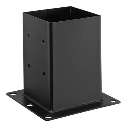 6x6 Post Base 4 Pcs, Inner Size 5.6x5.6 inch / 142x142 mm Post Brackets, Heavy Duty Carbon Steel Decking Posts, Wood Posts Brackets for Pavilion Deck Railing Support Deck Base Plate, Black