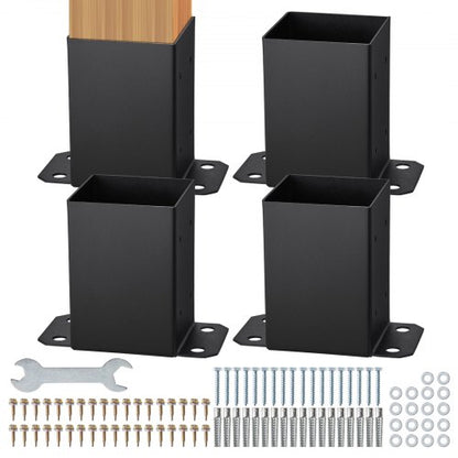 4 Pack 4x4 Post Base Brackets Heavy Duty Wood Post Fence Post Anchor