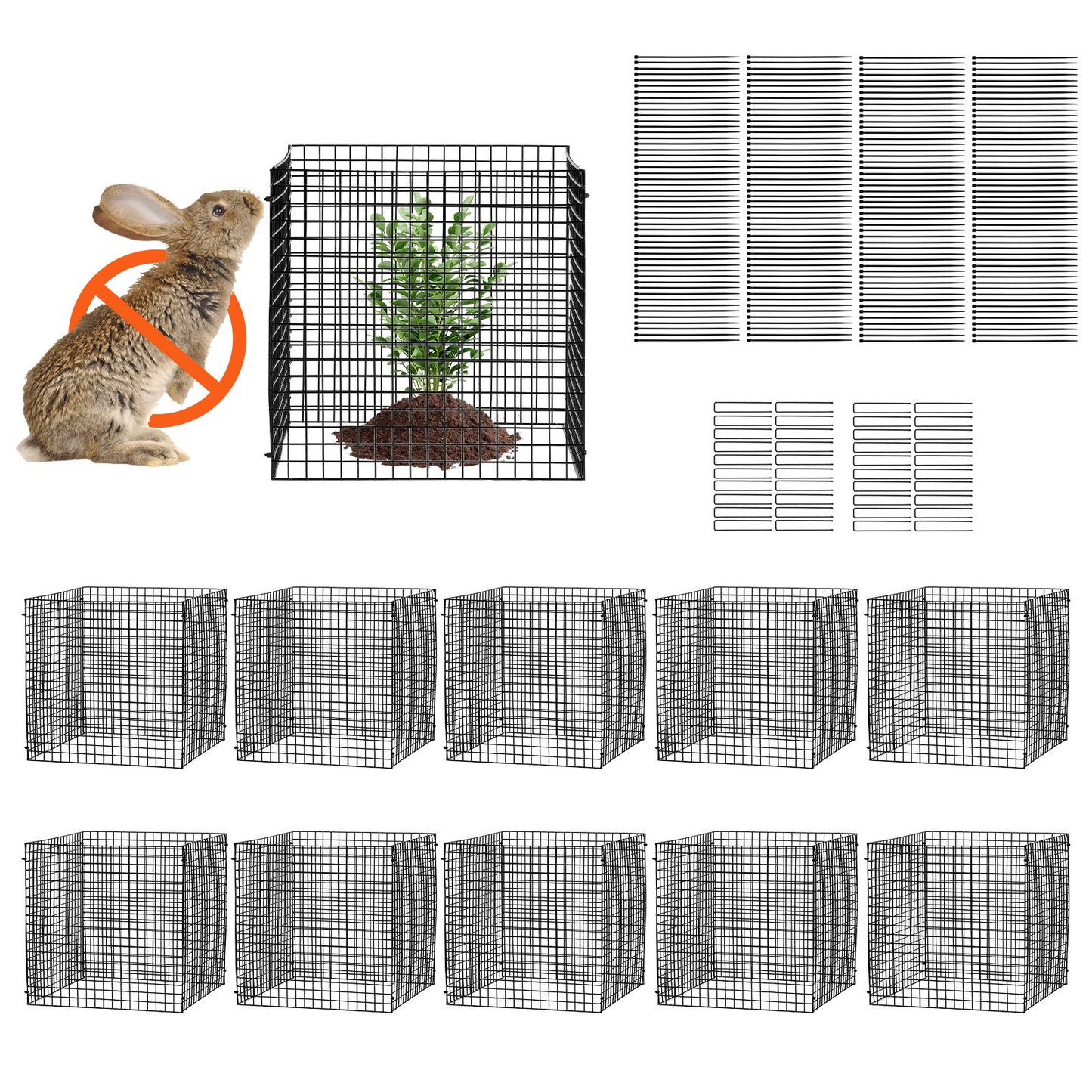 10er-Pack Pflanzenschutz vor Tieren 12'' x 12'' Pflanzenkäfig für Gemüse