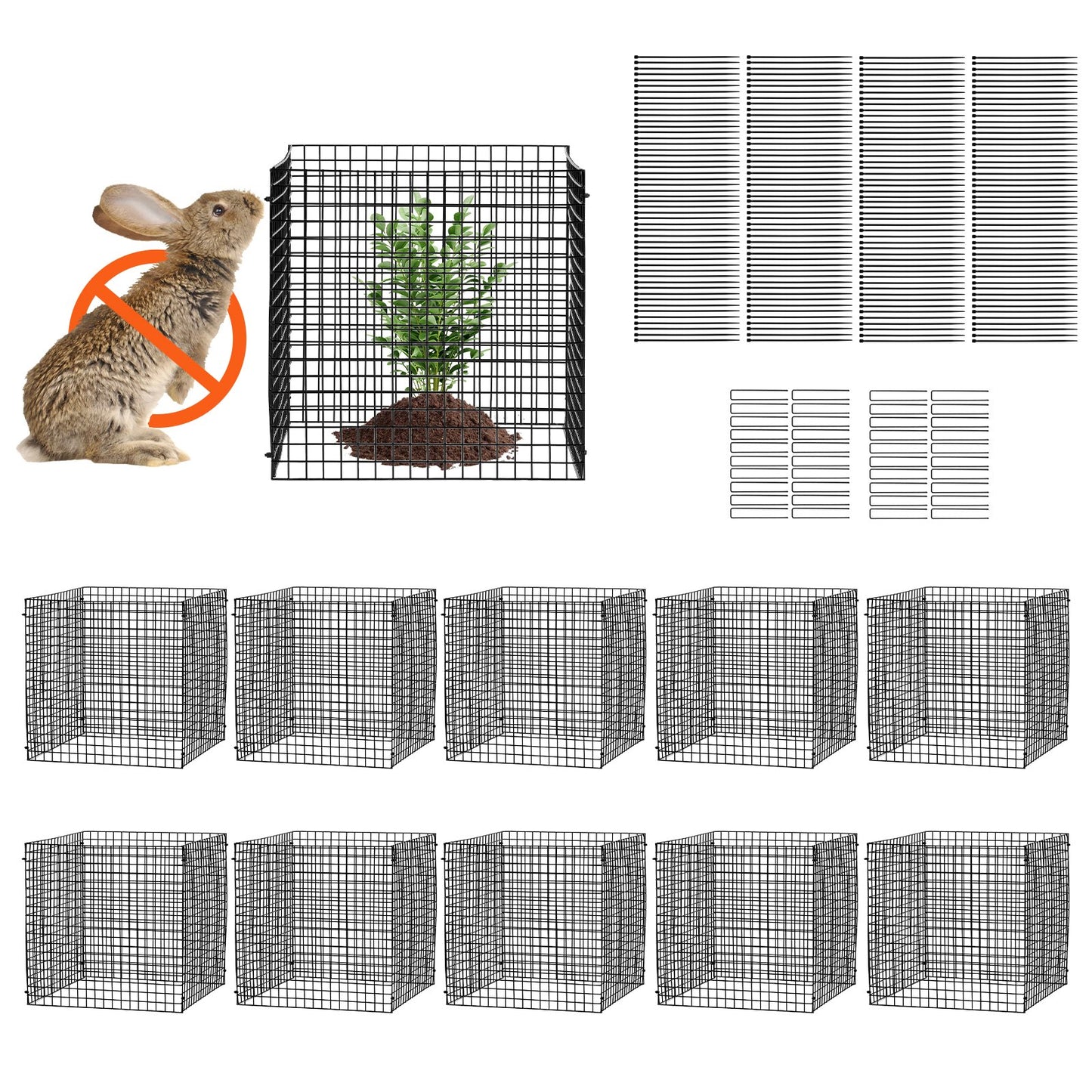 10er-Pack Pflanzenschutz vor Tieren 12'' x 12'' Pflanzenkäfig für Gemüse