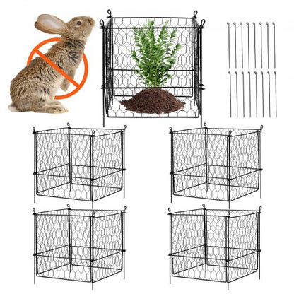 4 Pack Plant Protector from Animals, 13.4'' x 13.4'' Chicken Wire Plant Protector, Plant Cages for Outdoor Plants, Flowers & Vegetables, Keeps Bunny Chicken Squirrels Out, 16pcs Metal Mesh