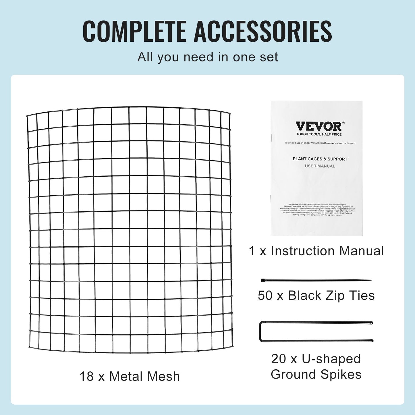 6er-Pack Pflanzenschutz vor Tieren, 12,6 Zoll Durchmesser x 14 Zoll Höhe, Metall-Pflanzkäfig