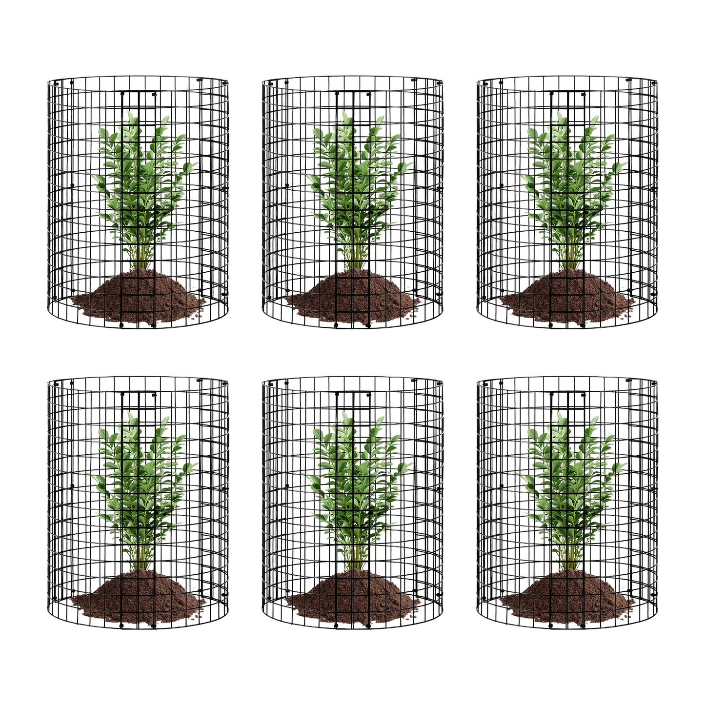 6er-Pack Pflanzenschutz vor Tieren, 12,6 Zoll Durchmesser x 14 Zoll Höhe, Metall-Pflanzkäfig