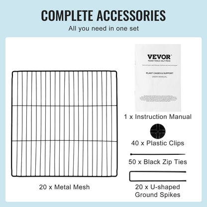 5 Pack Plant Protector from Animals, 15.35'' x 15.35'' Chicken Wire Plant Protector, Plant Cages for Outdoor Plants, Flowers & Vegetables, Keeps Bunny Chicken Squirrels Out, 20pcs Metal Mesh