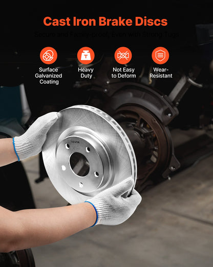Front and Rear Brake Kit Compatible with 2013 Nissan Altima (Base, SL, SV & S Sedan), 2014-2018 Nissan Altima, 2019-2023 Nissan Altima (with Manual Parking Brake), Hollow Structure Front Rotors