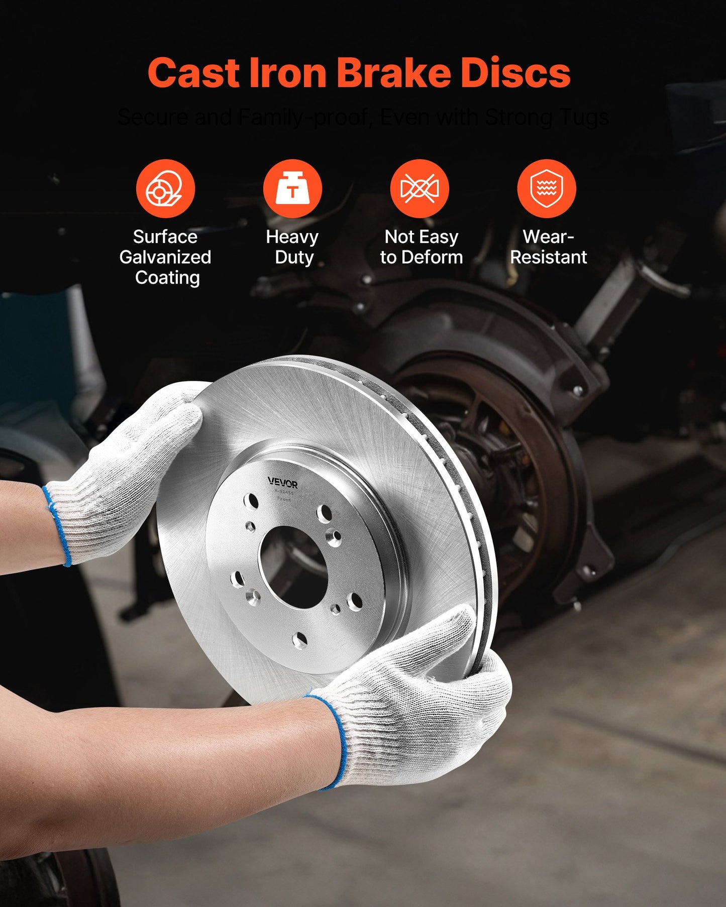 Front & Rear Brake Kit Compatible with 2012-2016 Honda CR-V (AWD Models), Ceramic Brake Replacement Kits, 12 inch Hollow Structure Front Rotors, 12 inch Solid Structure Rear Rotors, R-31455