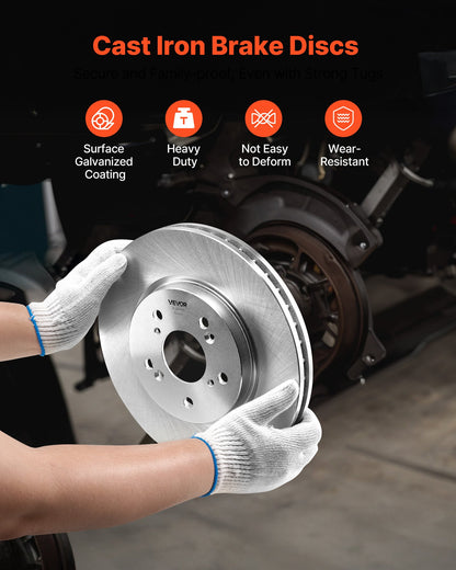 Front & Rear Brake Kit Compatible with 2012-2016 Honda CR-V (AWD Models), Ceramic Brake Replacement Kits, 12 inch Hollow Structure Front Rotors, 12 inch Solid Structure Rear Rotors, R-31455