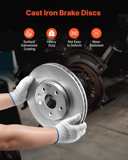 Front and Rear Brake Kit Compatible with 2010-2017 Chevrolet Equinox, 2010-2017 GMC Terrain, Hollow Brake Rotors Ceramic Brake Pads Replacement Kit, 12.7 in Front Rotors, 12 in Rear Rotors