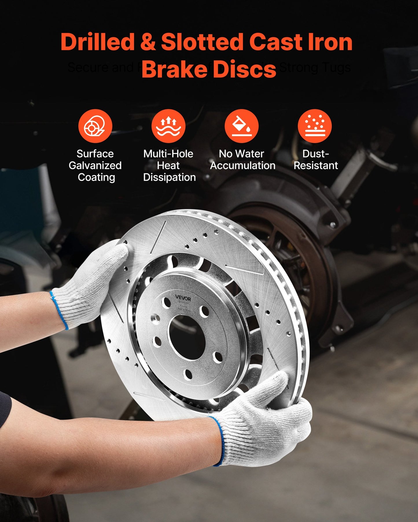 Front and Rear Brake Kit Fits for 2013-2015 Ford Explorer (Limited, Sport, XLT; Heavy Duty Brakes), 2018 Ford Explorer (Limited, Platinum, Sport, XLT; Heavy Duty Brakes; 2 Piston Rear Caliper)