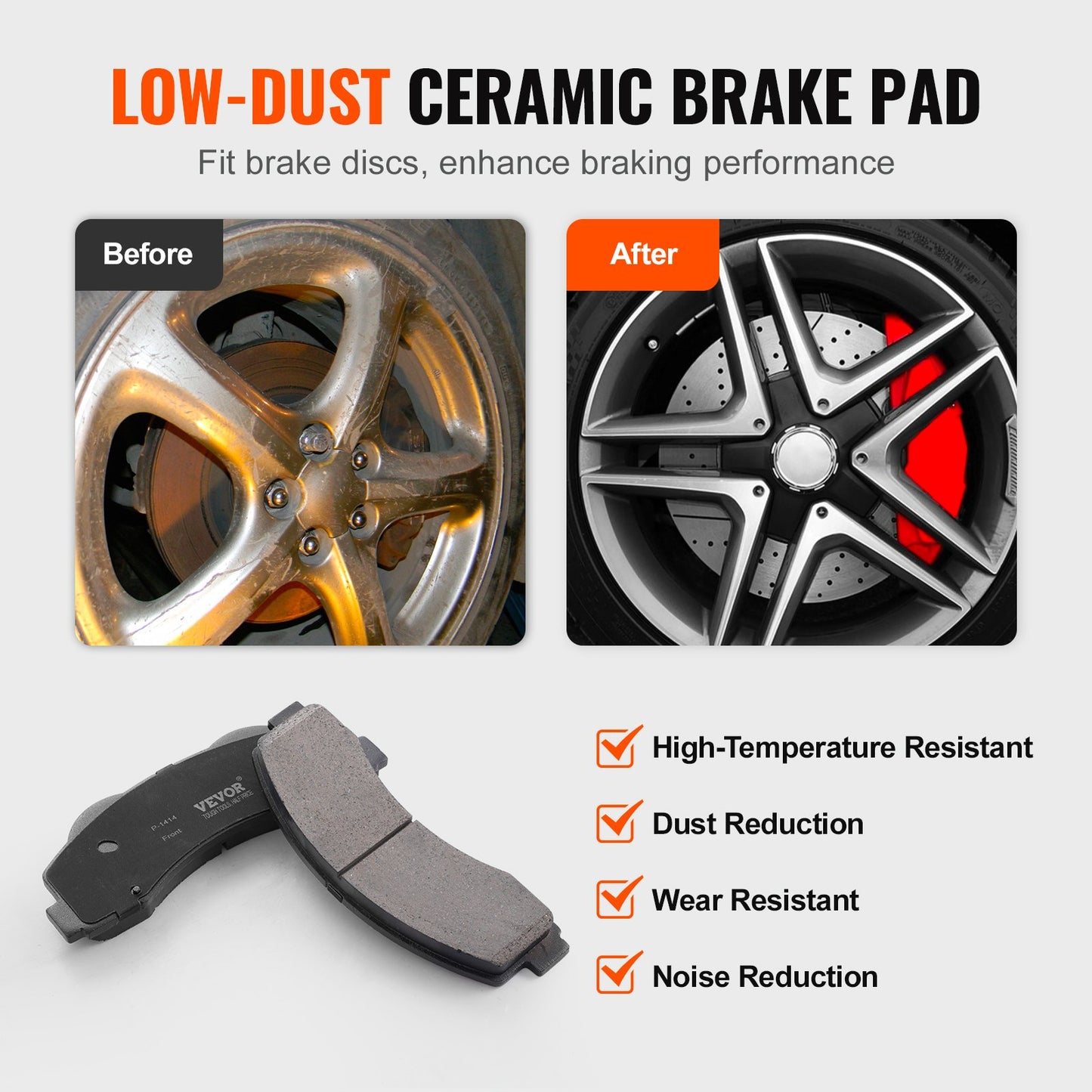 Front and Rear Brake Kit Compatible with 2012-2020 Ford F-150(MPB Only), Drilled and Slotted Brake Rotors Ceramic Brake Pads Replacement, 13.8" Front Rotors 13.7" Rear Rotors