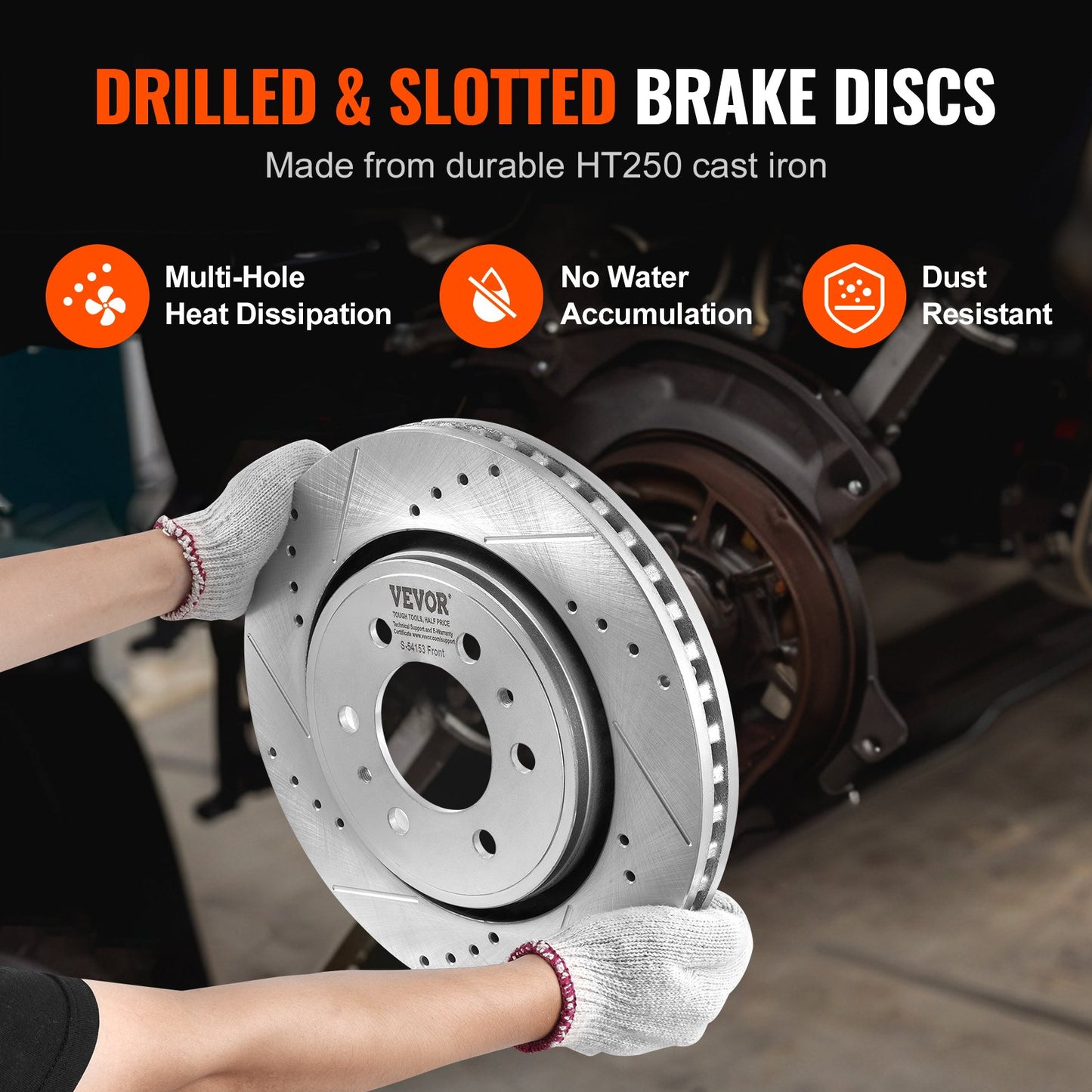 Front and Rear Brake Kit Compatible with 2012-2020 Ford F-150(MPB Only), Drilled and Slotted Brake Rotors Ceramic Brake Pads Replacement, 13.8" Front Rotors 13.7" Rear Rotors