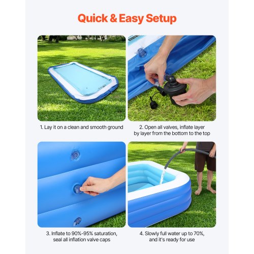 Aufblasbarer Pool Großer aufblasbarer Pool für Kinder, Erwachsene, Familie | EU