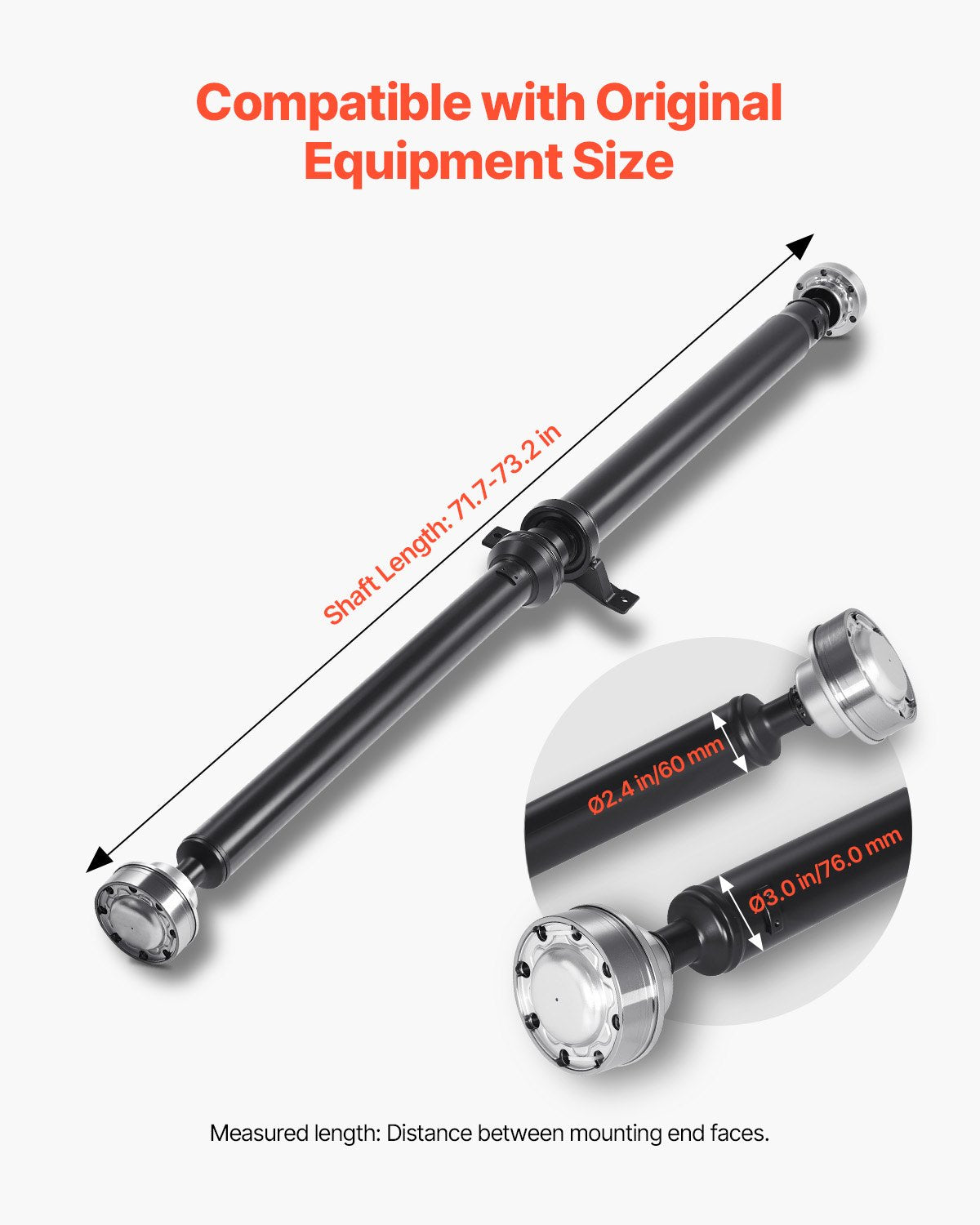 Rear Drive Shaft, 71.7"-73.2" Prop Shaft Driveshaft Assembly Compatible with 2015-2019 Dodge Challenger V6 3.6L, Replace #976-987 976987 52123974AC 52123974AD 52123974AE 52123974AF