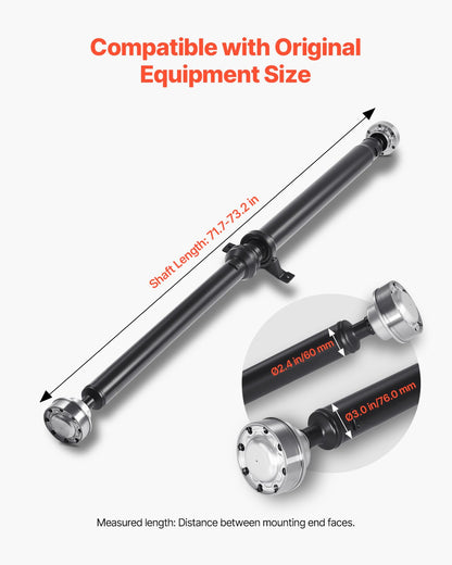 Rear Drive Shaft, 71.7"-73.2" Prop Shaft Driveshaft Assembly Compatible with 2015-2019 Dodge Challenger V6 3.6L, Replace #976-987 976987 52123974AC 52123974AD 52123974AE 52123974AF