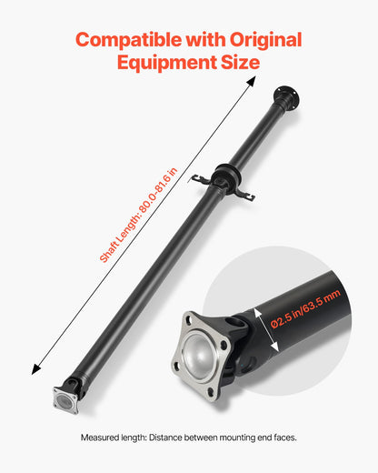 Rear Drive Shaft, 80.0"-81.6" Prop Shaft Driveshaft Assembly Compatible with 2007-2014 Ford Edge & Lincoln MKX, Replace #DT4Z-4R602-A DT4Z4R602A 7T4Z4R602A SK936846 936-846 65-2027