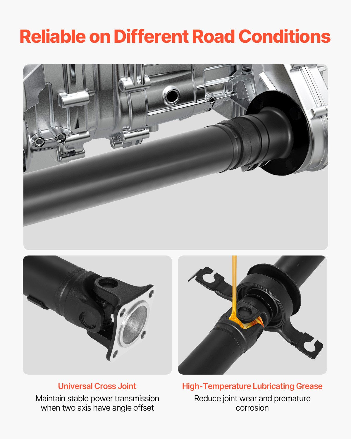 Rear Drive Shaft, 80.0"-81.6" Prop Shaft Driveshaft Assembly Compatible with 2007-2014 Ford Edge & Lincoln MKX, Replace #DT4Z-4R602-A DT4Z4R602A 7T4Z4R602A SK936846 936-846 65-2027