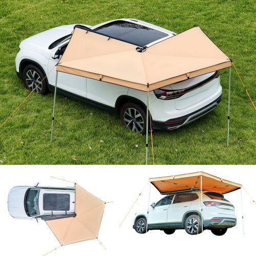 270 Degree Awning, 52 sq.ft Driver Side Vehicle Awning, Waterproof UV50+ Car Side Awnings with Carry Bag, All-Weather Free-Standing Overland Awnings Car Shelter for SUV Van Truck Camping